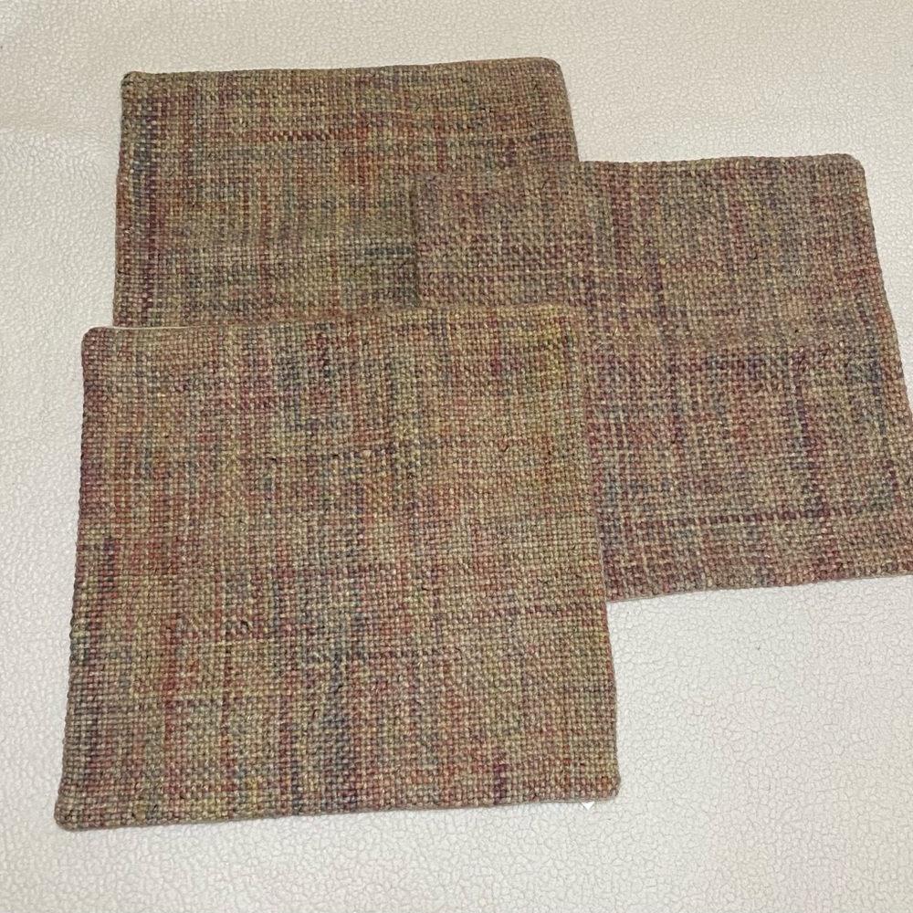 Pottery barn 3 Renly Wool Woven pillow covers, 22” x 22” very good condition